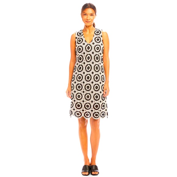 Karen Kane Dresses & Skirts - Karen Kane Black/natural Geometric crocheted cotton Midi Dress. Size M. NWT.